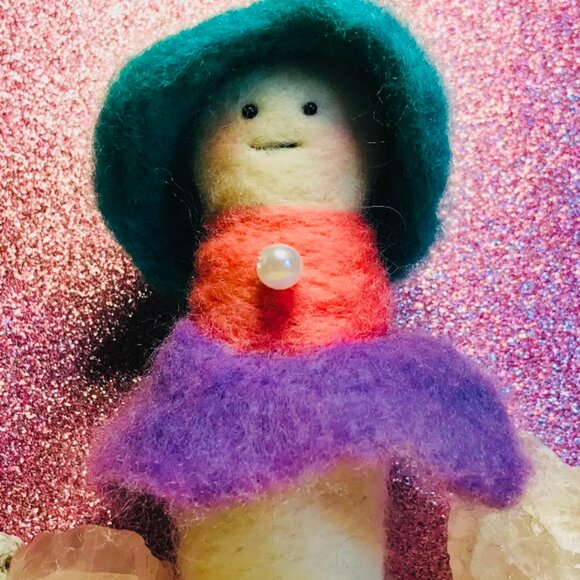 Handmade Needle Felted Soft Sculpture Mushroom Ornament - Picture 4 of 9